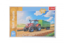 Puzzle Trefl Maszyny rolnicze Traktor z przyczepą 100 el. (16494)