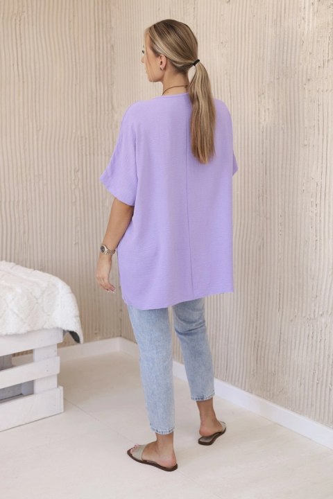 Bluzka oversize z wisiorkiem jasno fioletowa uniwersalny Bluzka oversize z wisiorkiem jasno fioletowa uniwersalny
