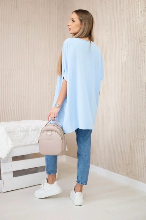 Bluzka oversize z wisiorkiem niebieski uniwersalny Bluzka oversize z wisiorkiem niebieski uniwersalny