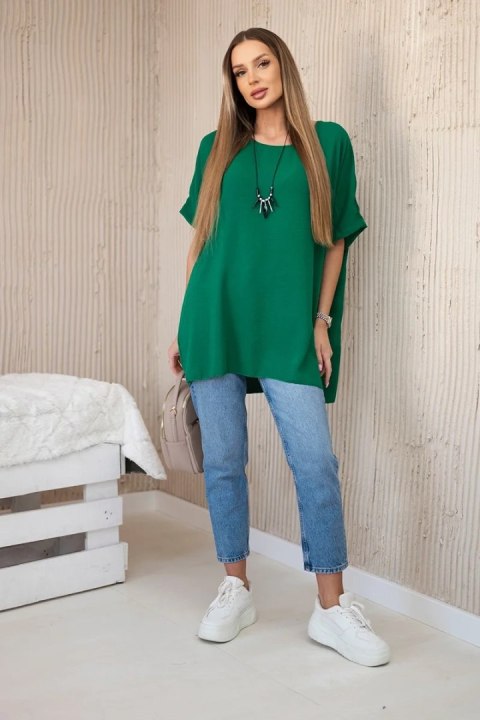 Bluzka oversize z wisiorkiem zielona uniwersalny Bluzka oversize z wisiorkiem zielona uniwersalny