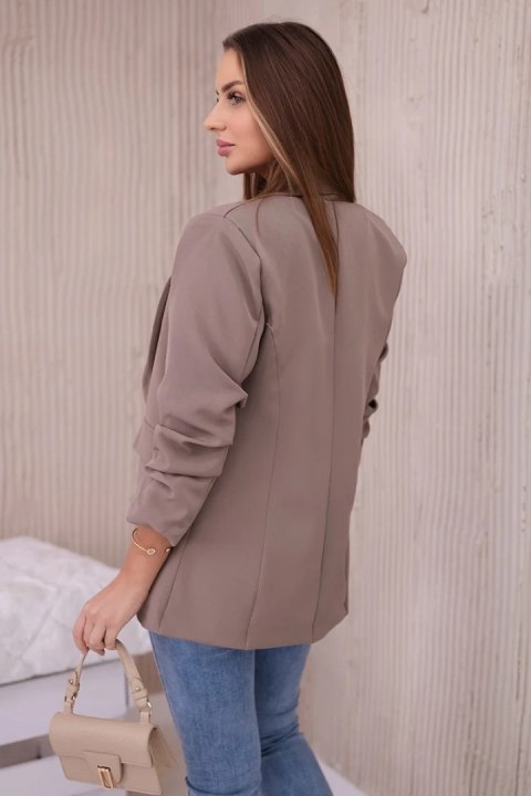Marynarka z klapami elegancka cappuccino uniwersalny Marynarka z klapami elegancka cappuccino uniwersalny