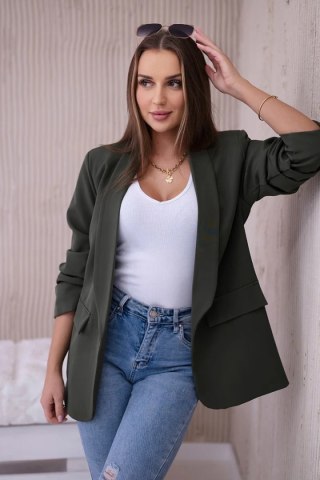 Marynarka z klapami elegancka khaki uniwersalny