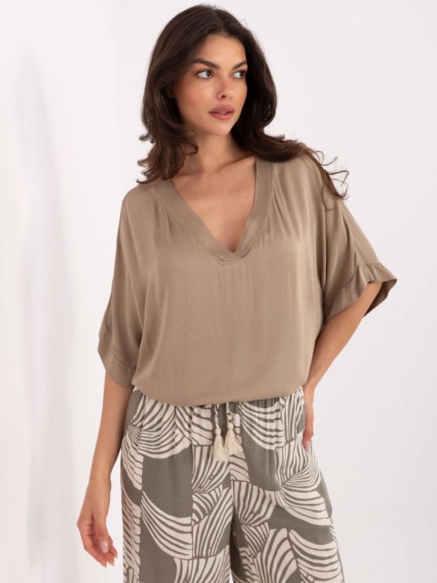 Bluzka TW-BZ-BI-3228.75 beżowy XL Bluzka TW-BZ-BI-3228.75 beżowy XL