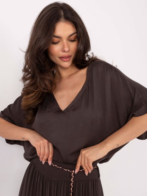 Bluzka TW-BZ-BI-3228.75 ciemny brązowy XL Bluzka TW-BZ-BI-3228.75 ciemny brązowy XL
