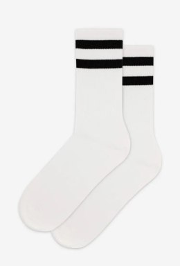 SKARPETY MŁODZIEŻOWE PASKI 33-35 whiteblack