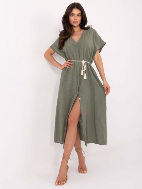 Sukienka TW-SK-BI-2022126.59 khaki XL Sukienka TW-SK-BI-2022126.59 khaki XL