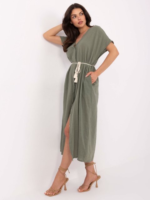 Sukienka TW-SK-BI-2022126.59 khaki XL Sukienka TW-SK-BI-2022126.59 khaki XL