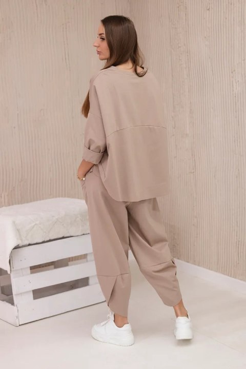 Komplet new punto bluza + spodnie camelowy uniwersalny