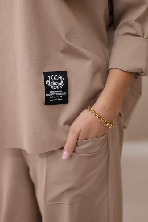 Komplet new punto bluza + spodnie camelowy uniwersalny