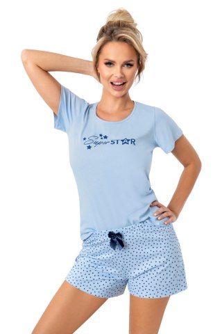 PIŻAMA DAMSKA STAR SHORT M niebieski