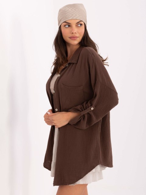 Koszula MO-KS-9368.98 ciemny brązowy