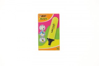 Zakreślacz Bic FLAT HIGHLIGHTER 12 szt 3086123742864 żółty (517962 neon żółty)