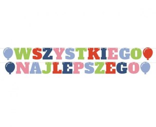 Girlanda Godan Wszystkiego Najlepszego, 4 baloniki, 2x300 cm (PF-GWN4)