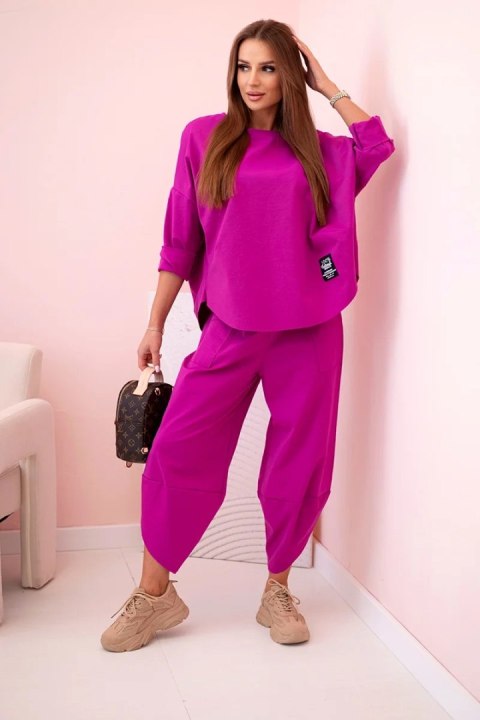 Komplet new punto bluza + spodnie ciemny fioletowy uniwersalny