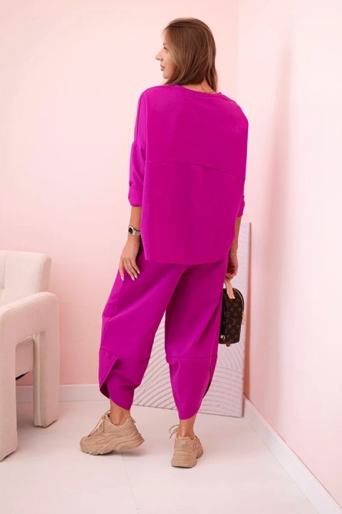 Komplet new punto bluza + spodnie ciemny fioletowy uniwersalny
