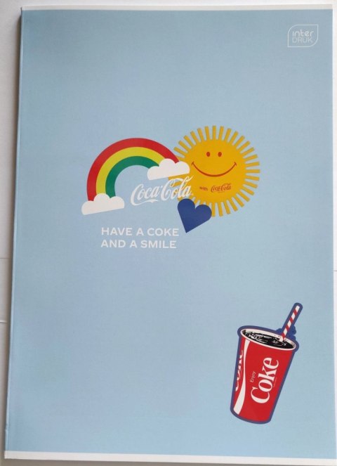 Zeszyt Interdruk COCA COLA MAT+UV A5 32k. 70g trzy linie Zeszyt Interdruk COCA COLA MAT+UV A5 32k. 70g trzy linie