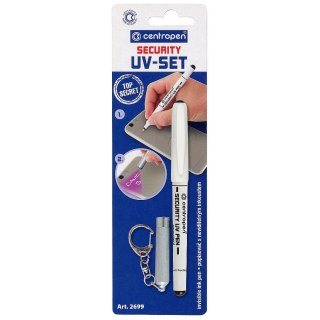 Marker specjalistyczny Centropen UV-pen + lampka biały 0,6-1,0mm okrągła końcówka (2699)