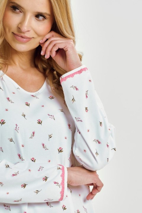 KOSZULA ELODIE 3433 DR XL biały/kwiatki KOSZULA ELODIE 3433 DR XL biały/kwiatki