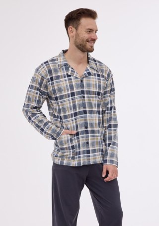 PIŻAMA MĘSKA 114/75 DR XXL beżowy/szary