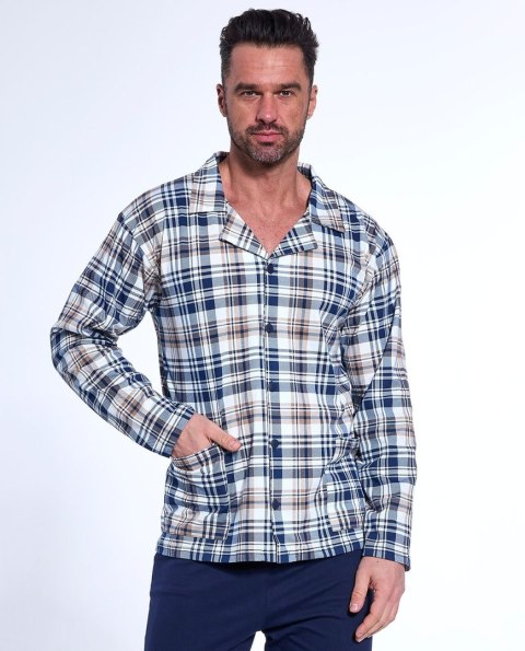 PIŻAMA MĘSKA 114/77 DR XL granatowy/kratka PIŻAMA MĘSKA 114/77 DR XL granatowy/kratka