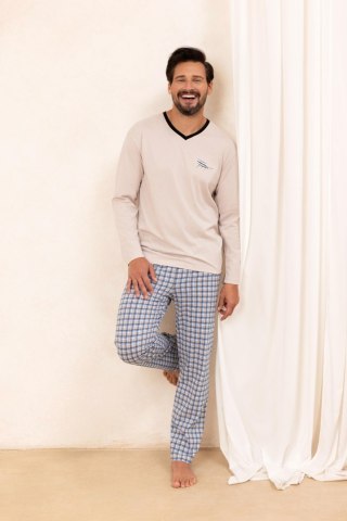 PIŻAMA MĘSKA 491 DR XL beżowy