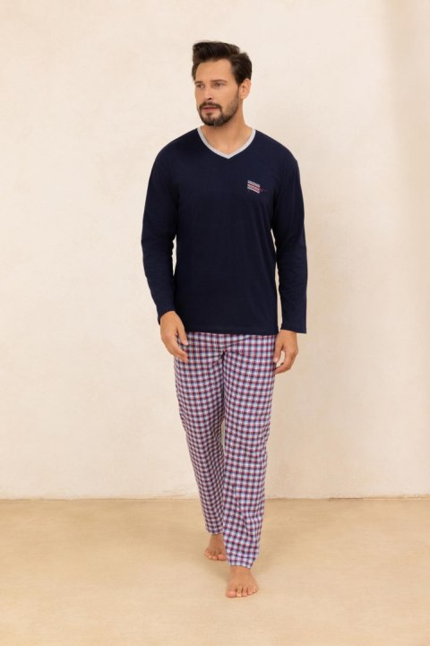 PIŻAMA MĘSKA 491 DR XL granatowy PIŻAMA MĘSKA 491 DR XL granatowy