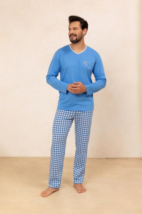 PIŻAMA MĘSKA 491 DR XL niebieski