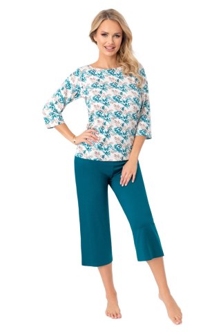 PIŻAMA DAMSKA DAMSKA IRMINA 3/4 XL ecrui/liście