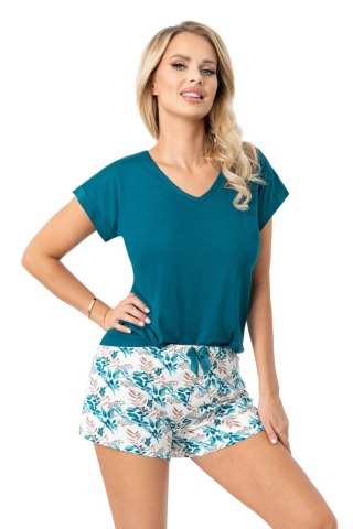 PIŻAMA DAMSKA IRMINA SHORT S ecrui/liście