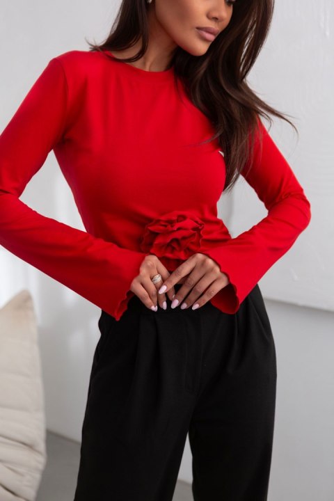 Czerwona bluzka z różą ROSE - Rozmiar M Czerwona bluzka z różą ROSE - Rozmiar M