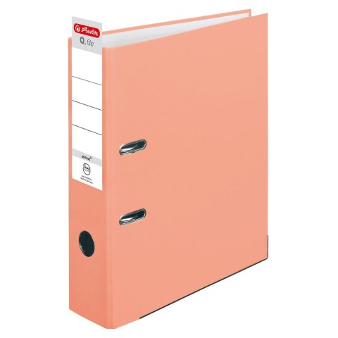 Segregator dźwigniowy Herlitz 50028481 Q.file protect A4 80mm łososiowy (300005711)