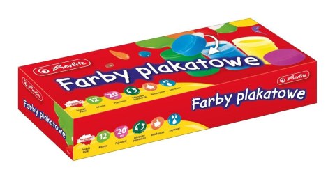 Farby plakatowe Herlitz 9560467 kolor: mix 20ml 12 kolor. (300022454)