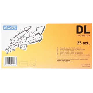 Koperta Bantex SK DL biała (400085698) 25 sztuk