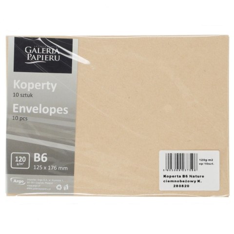 Koperta Galeria Papieru b6 nature ciemnobeżowy k B6 beżowa [mm:] 125x176 (280820) 10 sztuk