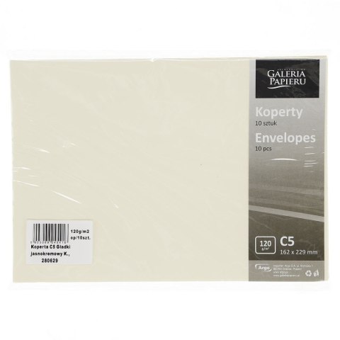 Koperta Galeria Papieru gładka kremowa C5 kremowa 10 sztuk Koperta Galeria Papieru gładka kremowa C5 kremowa 10 sztuk