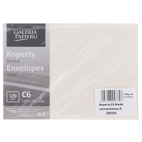 Koperta Galeria Papieru gładki C6 kremowa [mm:] 114x162 (280229) 10 sztuk