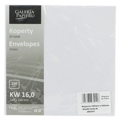 Koperta Galeria Papieru gładki biała [mm:] 160x160 (280391) 10 sztuk
