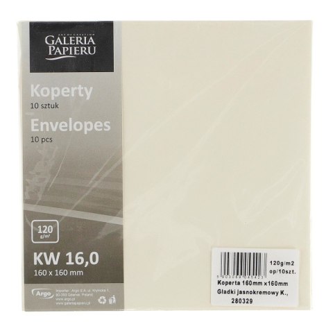 Koperta Galeria Papieru gładki kremowa [mm:] 160x160 (280329) 10 sztuk