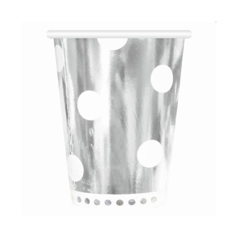 Kubek jednorazowy Godan srebrny w groszki 266 ml papier 266ml (PF-KGS) Kubek jednorazowy Godan srebrny w groszki 266 ml papier 266ml (PF-KGS)
