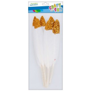 Piórka Craft with Fun Craft with fun biało-złoty 6 szt (463664)