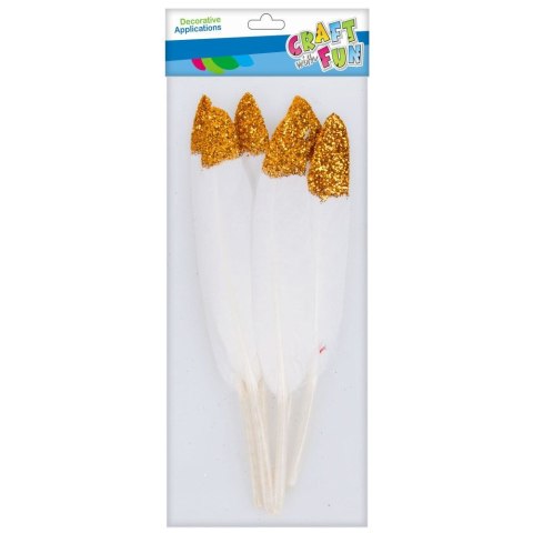 Piórka Craft with Fun Craft with fun biało-złoty 6 szt (463664) Piórka Craft with Fun Craft with fun biało-złoty 6 szt (463664)
