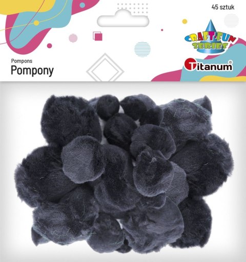Pompony Titanum Craft-Fun Series czarne 45 szt (16073B) Pompony Titanum Craft-Fun Series czarne 45 szt (16073B)