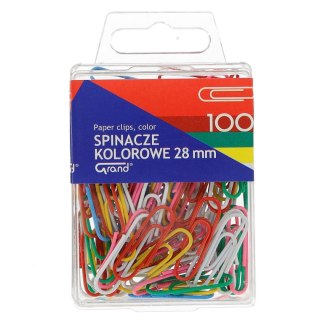 Spinacze okrągły Grand kolorowy T4 28mm 100 szt (110-1139)