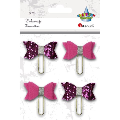 Spinacze okrągły Titanum Craft-Fun Series z kokardą 32mm 4 szt (DIY19-14) Spinacze okrągły Titanum Craft-Fun Series z kokardą 32mm 4 szt (DIY19-14)