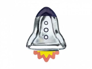 Talerz jednorazowy Partydeco Kosmos - Rakieta, 21,5x29,5 cm (1 op. / 6 szt.) papier 6 szt (TPP48)