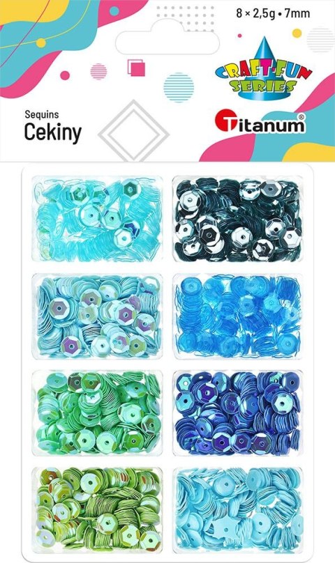 Cekiny Titanum Craft-Fun Series 8 kolorów zielone 2,5g (3G8P) Cekiny Titanum Craft-Fun Series 8 kolorów zielone 2,5g (3G8P)