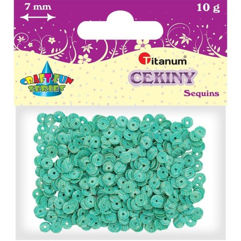 Cekiny Titanum Craft-Fun Series Okrągłe paseczki turkusowo-białe Cekiny Titanum Craft-Fun Series Okrągłe paseczki turkusowo-białe
