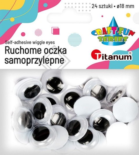 Oczka Titanum Craft-Fun Series samoprzylepne 18mm 24 szt