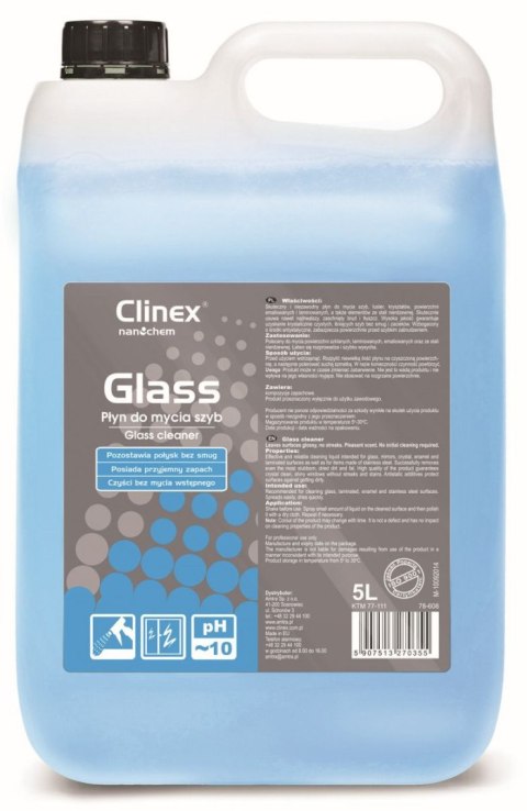 Płyn do mycia szyb Clinex Glass 5 l (CL77111) Płyn do mycia szyb Clinex Glass 5 l (CL77111)