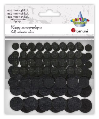Rzepy Titanum Craft-Fun Series samoprzylepne czarne 3 rozmiary 69 szt (5903714546008)